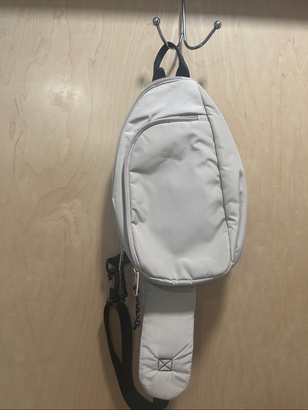 Puma Off-White Sling Pack with Black Strap